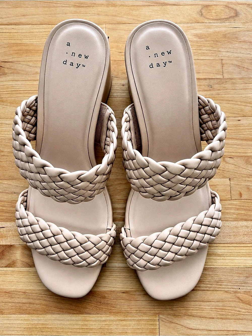 a new day Target A New Day Braided Block Heel Sandals Pink US 7